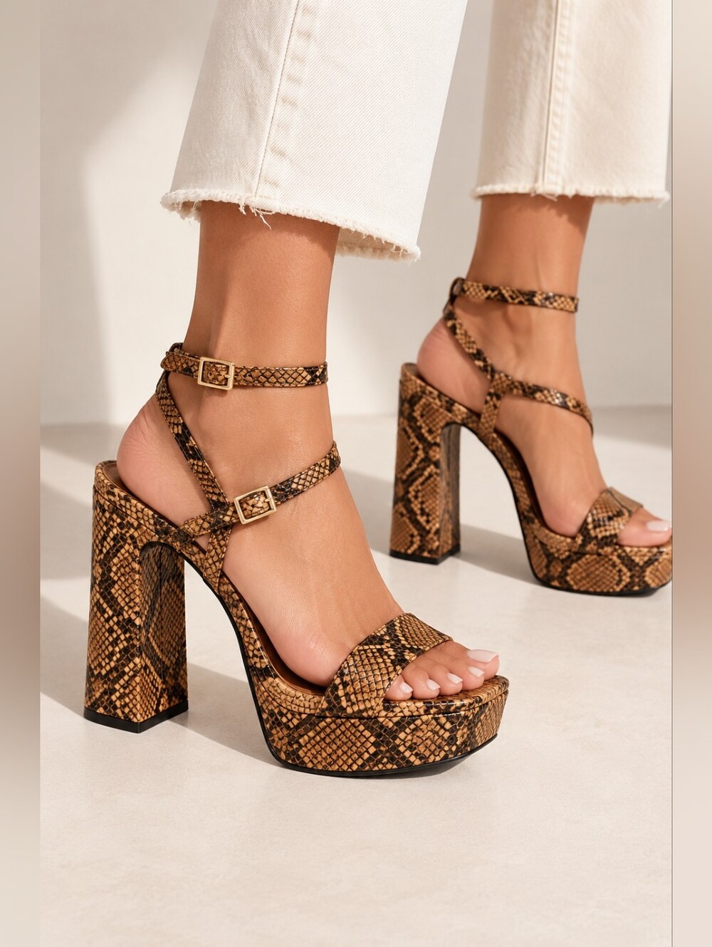 Zara Animal Print Pltaform Heel